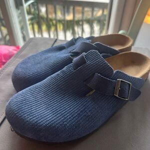 Birkenstock Corduroy Indigo  Clogs NEW